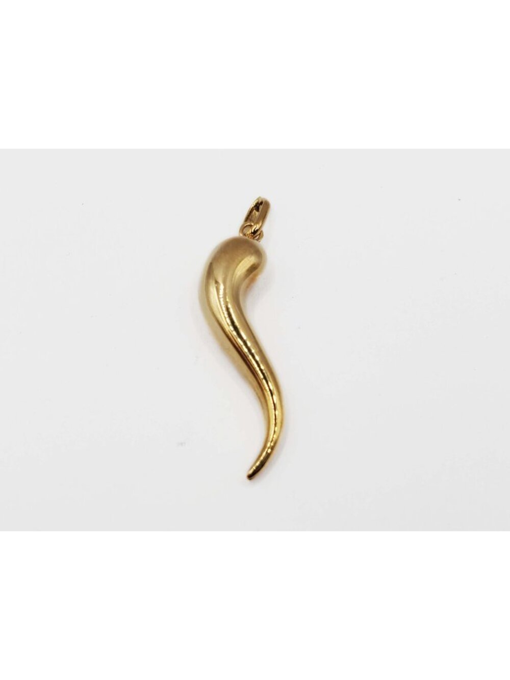 Italian Cornicello Horn Lucky Charm Pendant 14k Gold MI 1-3/4"